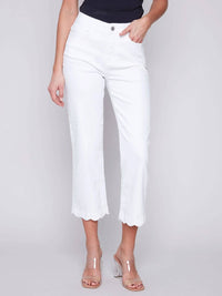 Charlie B - Regular Rise Straight Leg Scallop Hem Jean