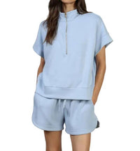 Dylan - Short Sleeve Half-zip Top