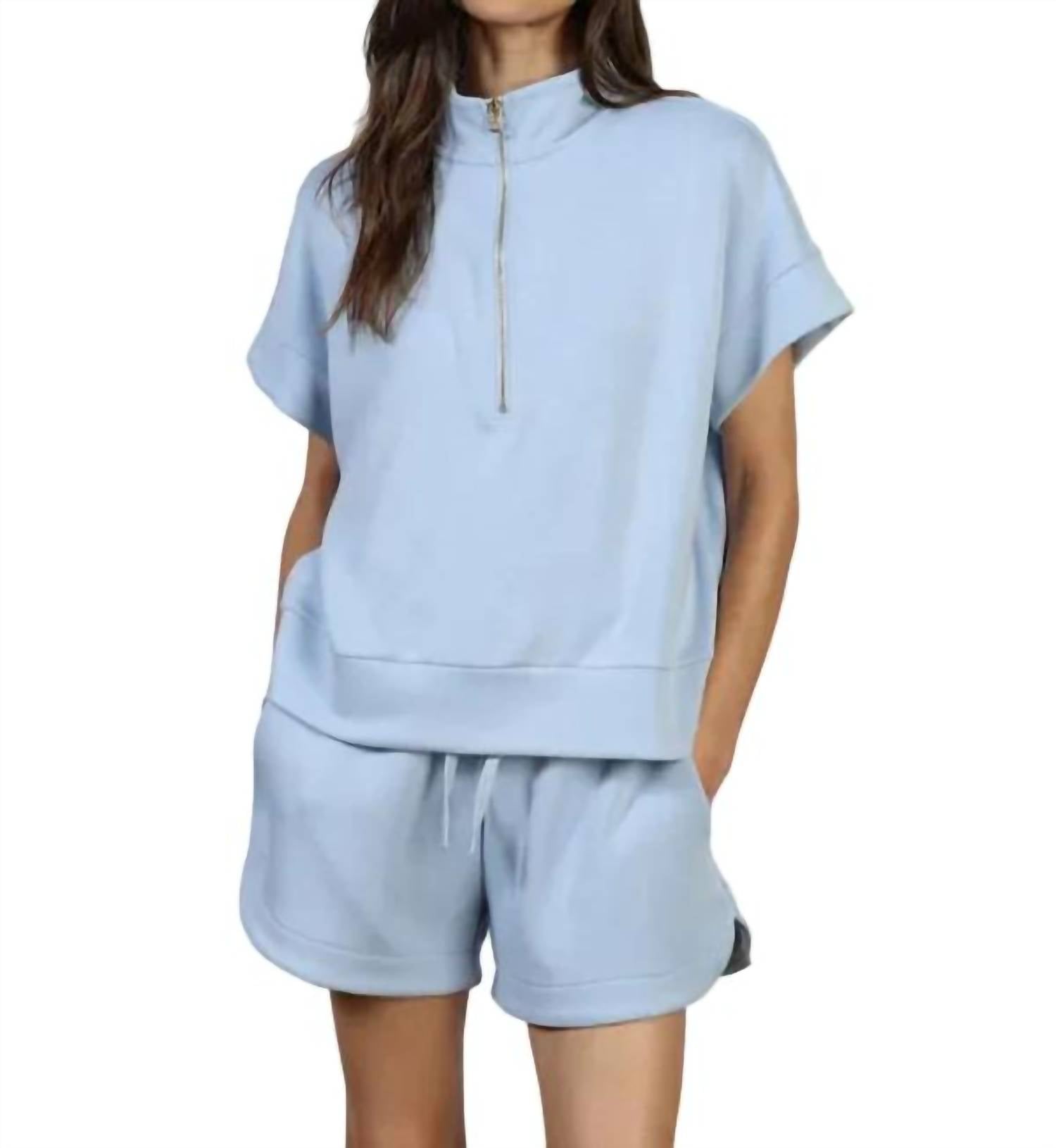 Dylan - Short Sleeve Half-zip Top