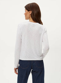 Michael Stars Sydney Crew Neck Long Sleeve Tee in white - women's long sleeve top - alternate view