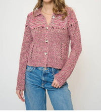 Central Park West - Parker Marled Collard Cardigan Sweater Top