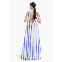 Leo Lin - Yumei Striped Open Back Gown