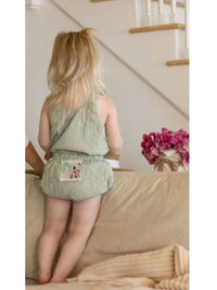 Bonjour - Girls Striped Patch Two-piece Set