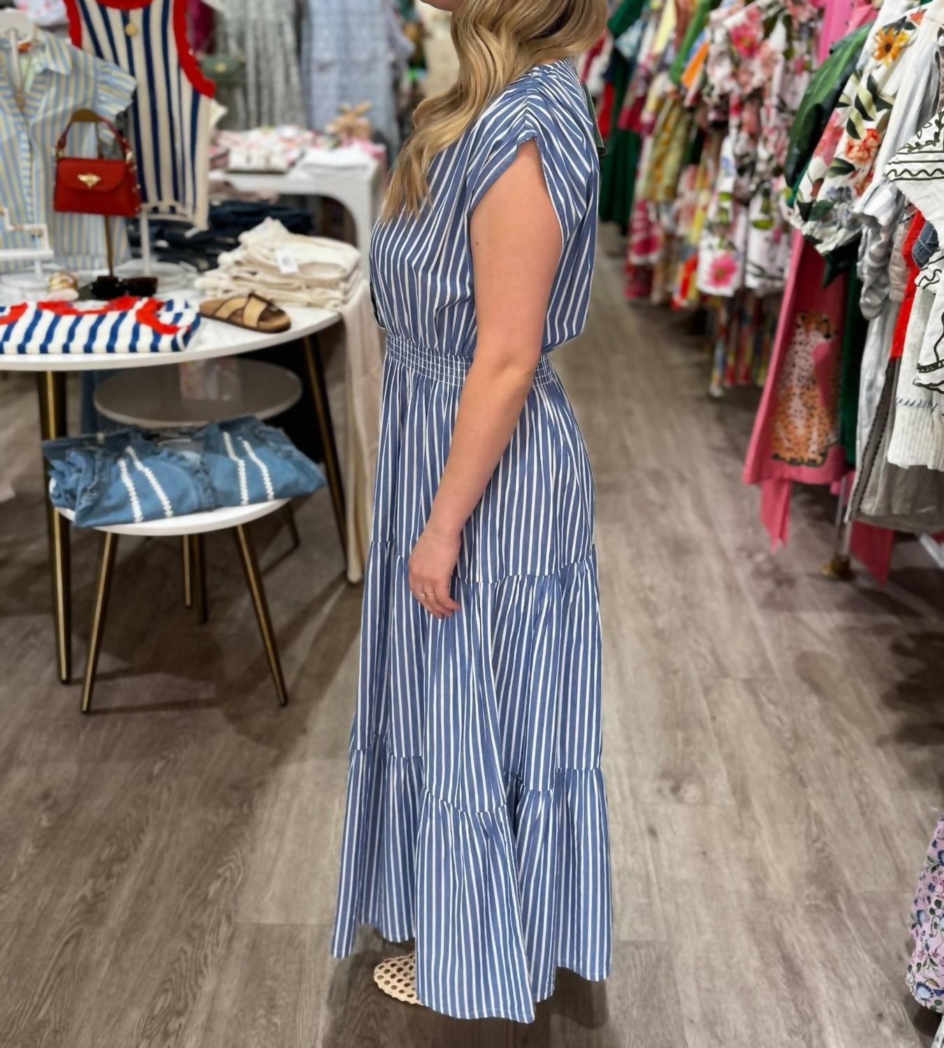 MERSEA Cassis Maxi Dress in blue - women's dress - alternate view