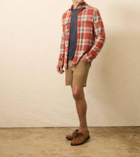 Faherty Double Pocket Legend Sweater Shirt in copper falls plaid - men's shirt - alternate view
