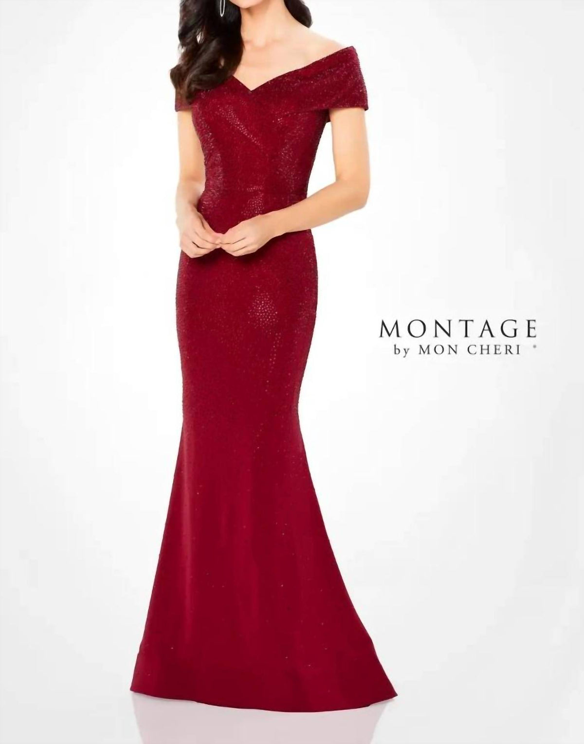 Montage By Mon Cheri - Fit & Flare Gown With Off The Shoulder Sweetheart Neckline