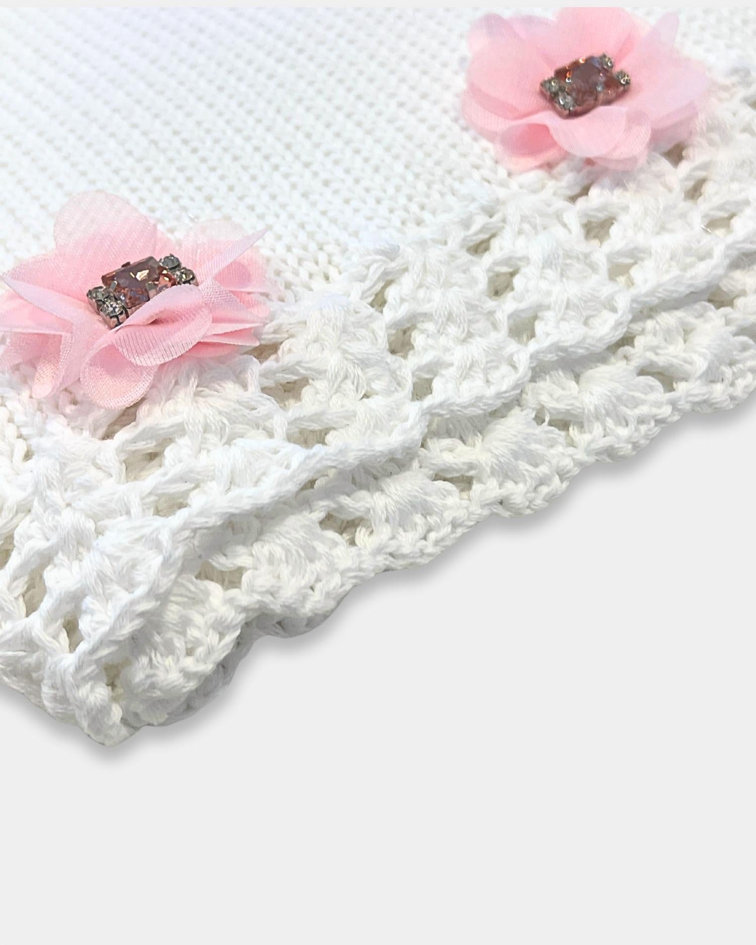 Gita - Girl's Blanket With Light Pink Stone/rhinestone