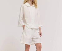 Grade & Gather - Ruffle Detail Collared Blouse