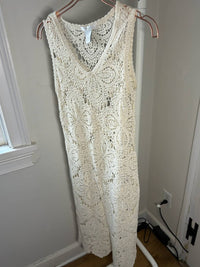 Z Supply Women's Crochet Design V-neck Tank Dress in history ivory - women's dress