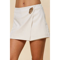 Lalavon - Golden Hardware Detail Wrap Skort
