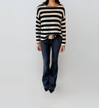 Malibu Road - Coastal Luxe Stripe Knit Sweater