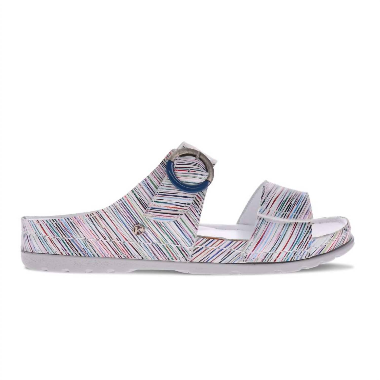 revere Women's Palma Sandals in summer stripe - women's sandal - detail view