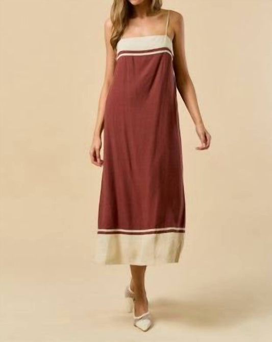 Lalavon - Color Block Midi Dress