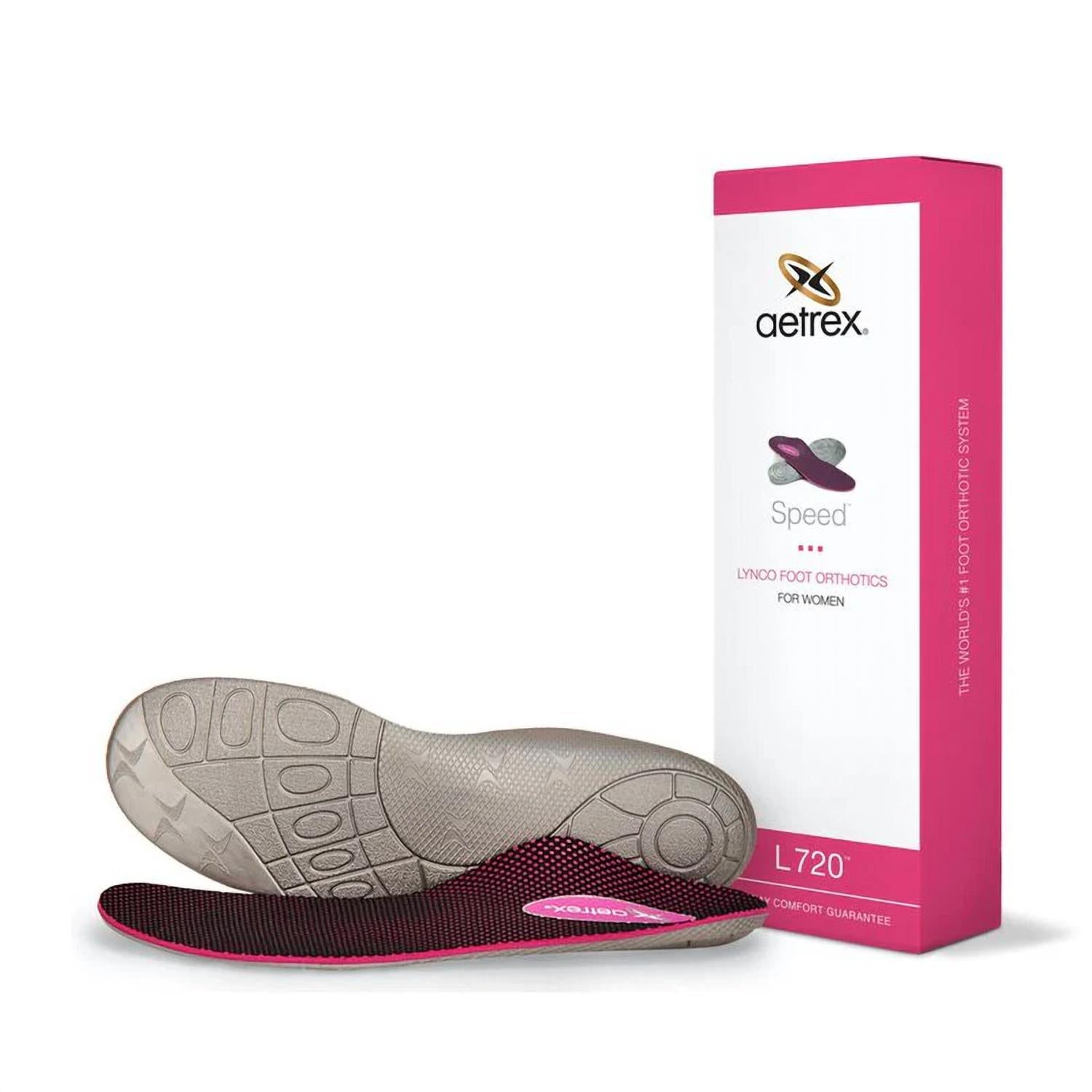 Aetrex Women's Speed Posted Orthotic Insole in pink grey - women's sneaker