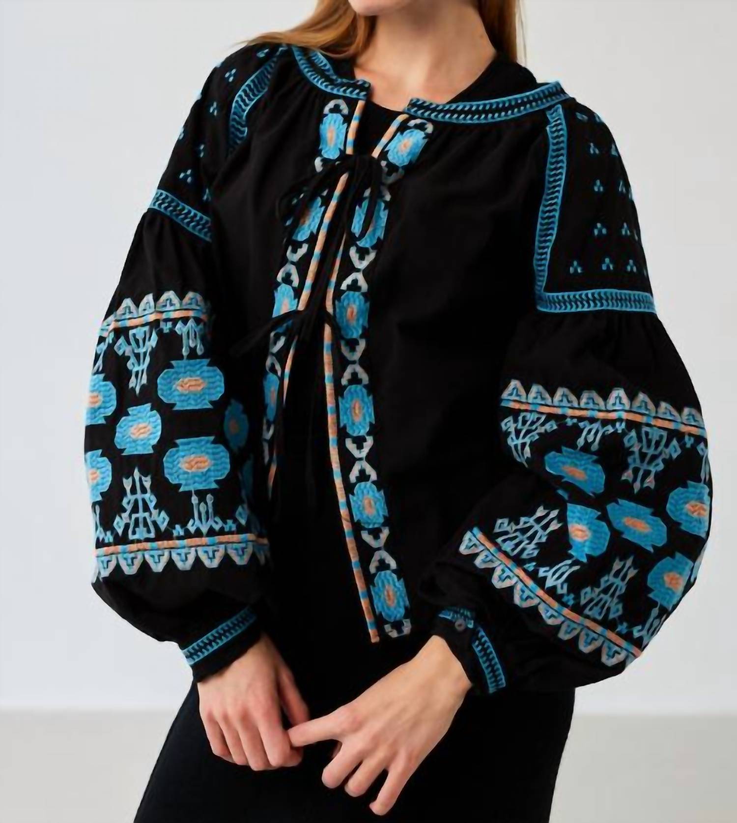 Handmade Originals Ukraine - Embroidered Long Sleeve Sandi Blouse