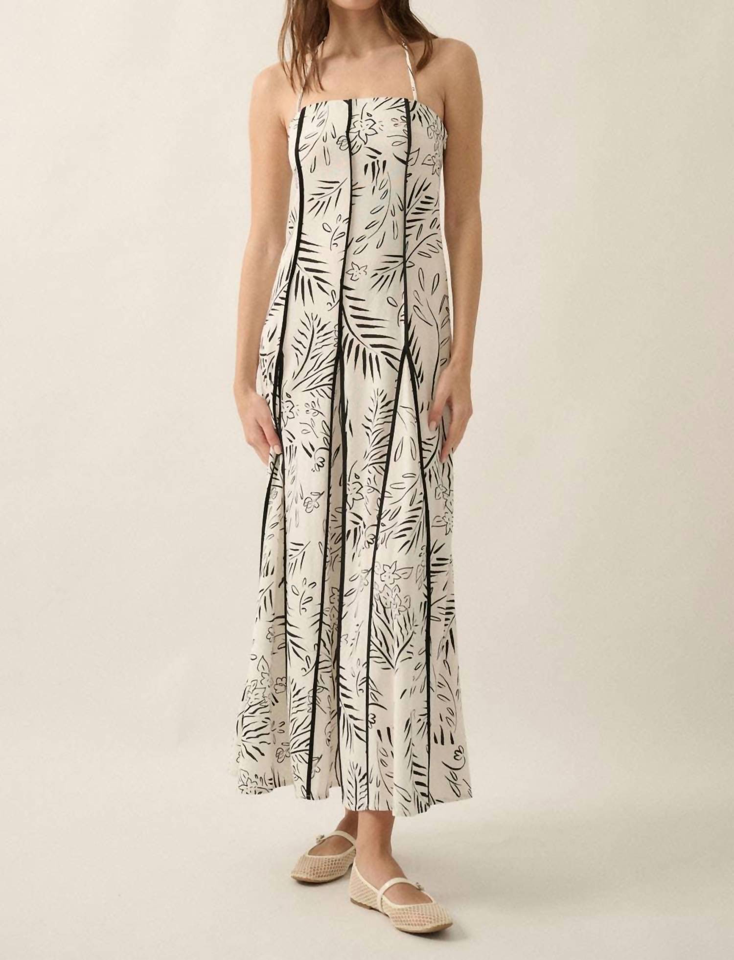 Promesa - Floral Paneled Halter Maxi Dress
