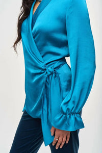 Joseph Ribkoff - Satin Wrap Blouse