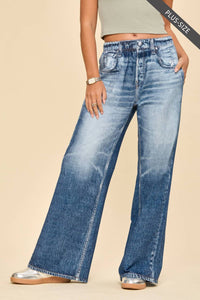 Dear Scarlett - Zenim Wide Leg Classic Jeans Plus