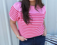 Hayden La - Striped Knit Top