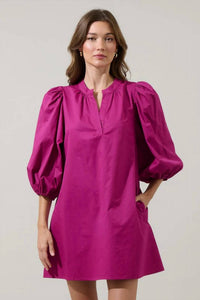 Sugarlips - Victoria Shift Split Neck Mini Dress