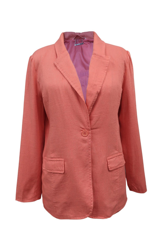Paparazzi - Women's Linen Blend Classic Lined Blazer