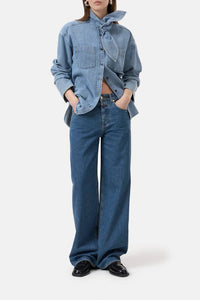 CLOSED Denim Scarf Shirt in light blue - women's shirt