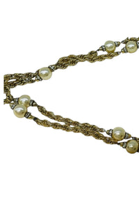 Harris Boulevard Women's Vintage Chain Necklace With Pearl Detail in gold - women's jewelry - alternate view