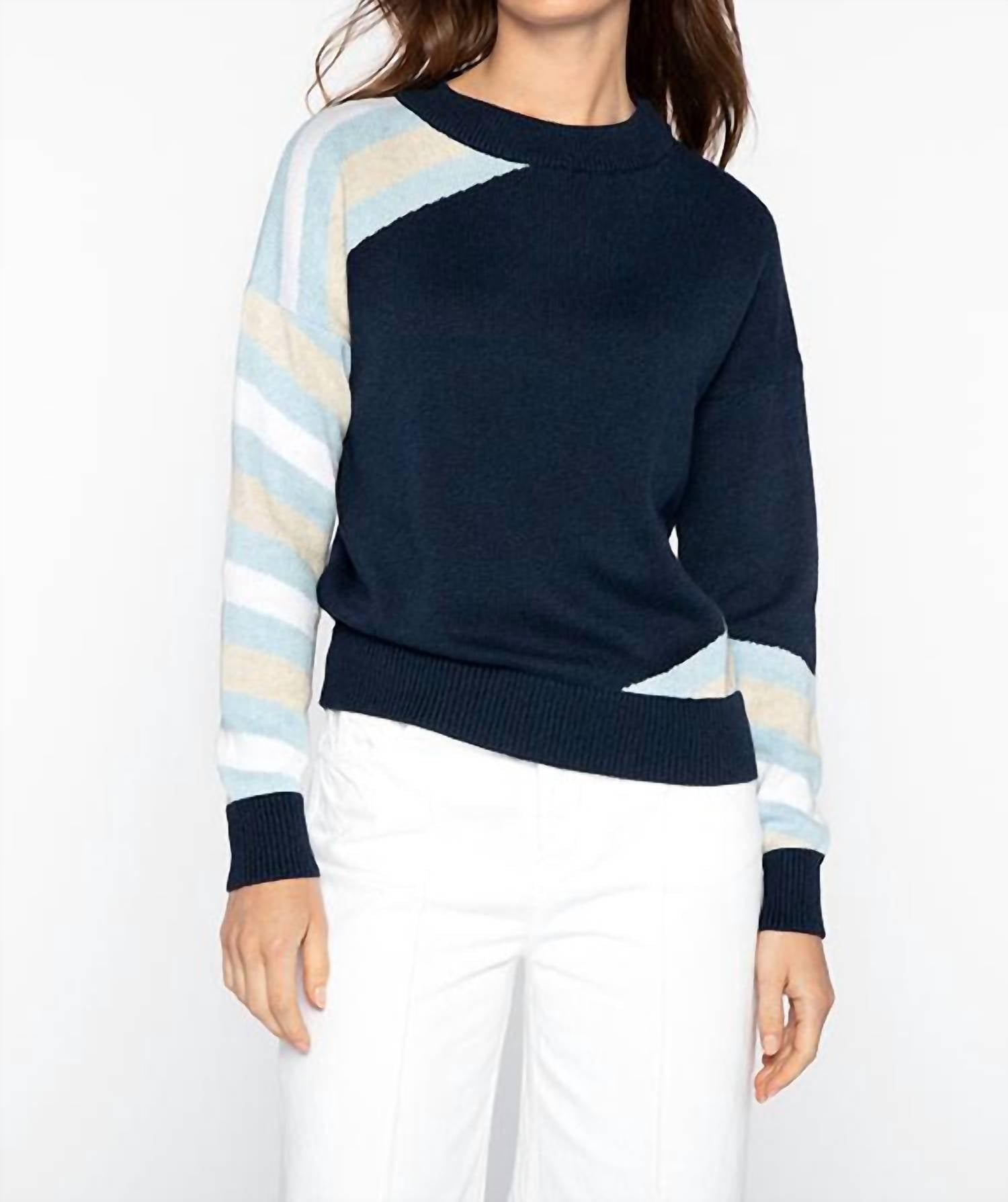 Kinross - Intarsia Stripe Crew Pullover Sweater