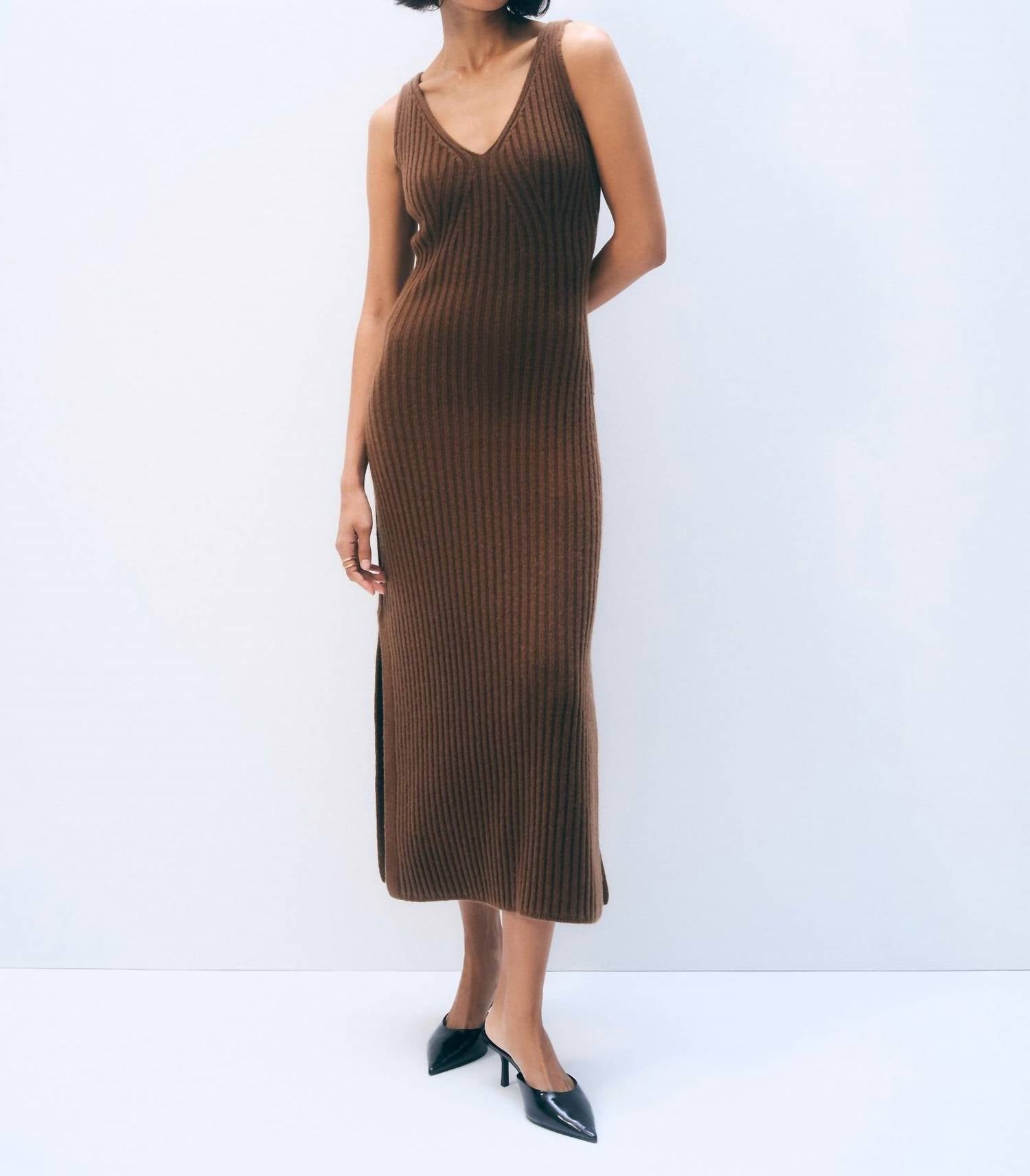 White + Warren - Ribbed Midi Dress