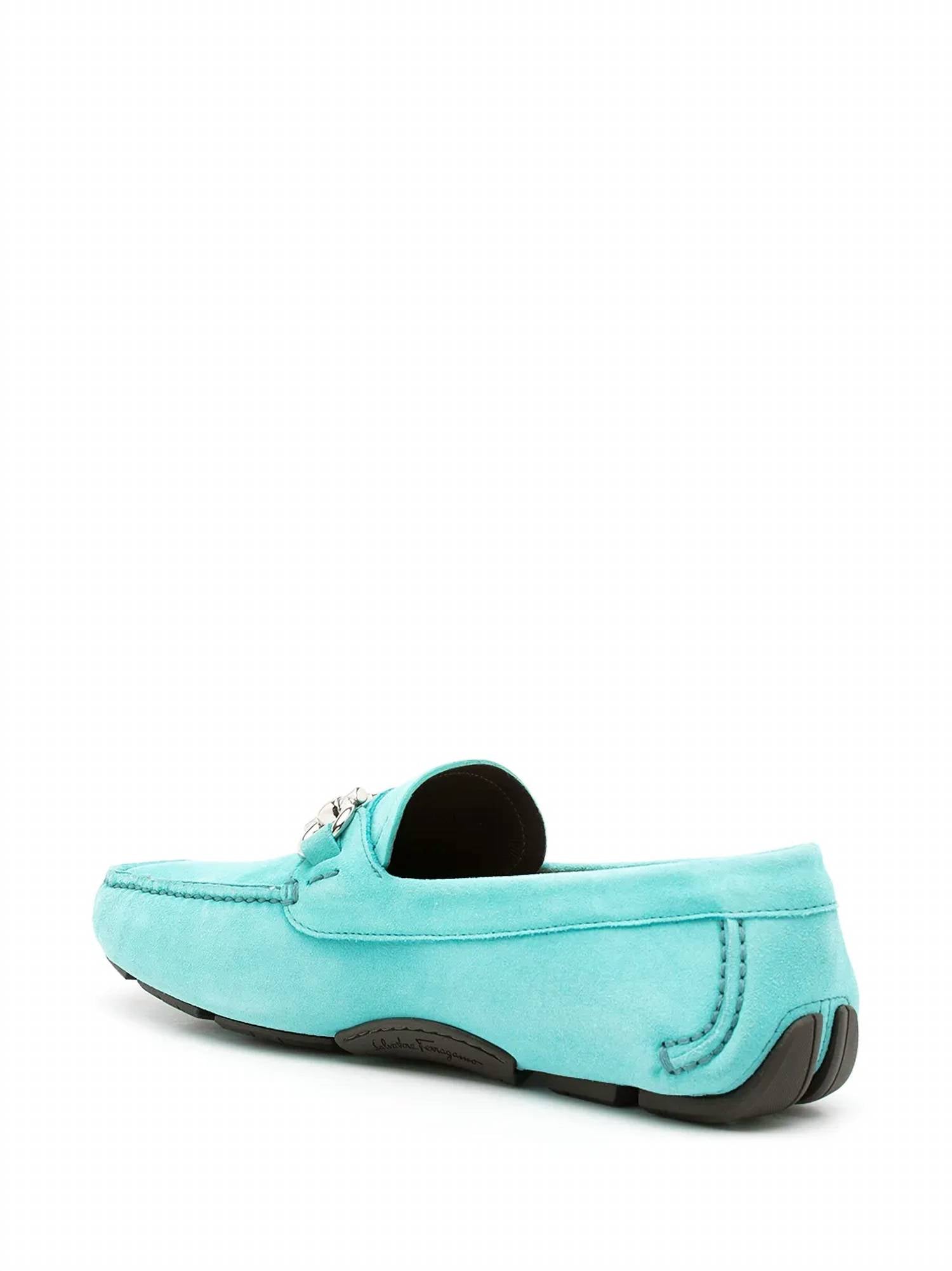 Salvatore Ferragamo Men's Gancini Leather Loafers in turquoise - men's loafer - view 53