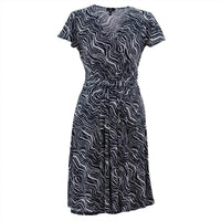 Marble - Fit And Flare V-neck Dress -plus