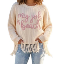 Queen Of Sparkles - My Job Is Beach Sweater