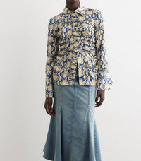 Ganni - Crinkled Satin Fitted Shirt