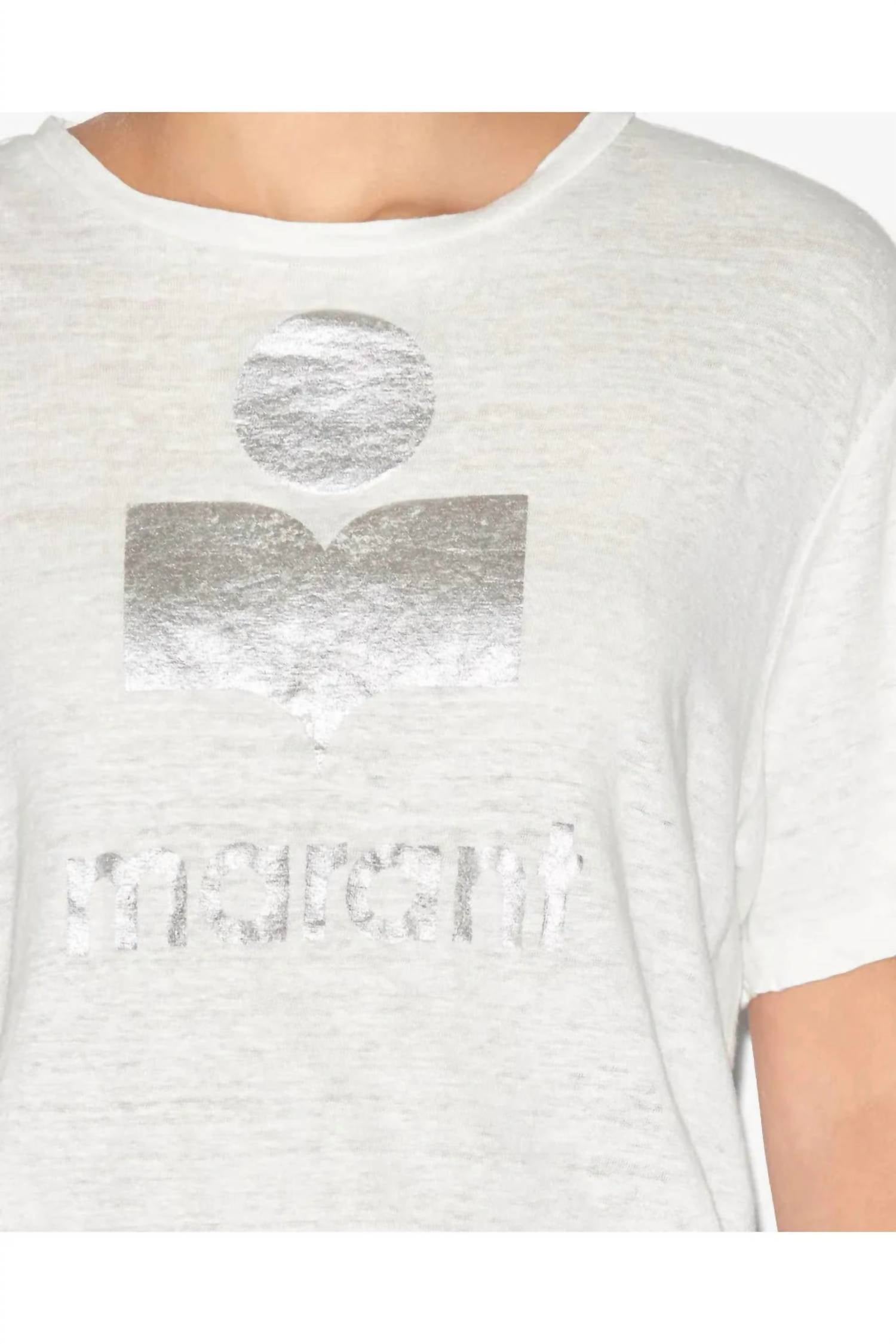 ISABEL MARANT Zewel Logo T-shirt in white - women's t-shirt - view 4
