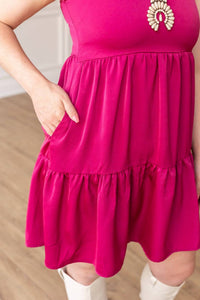 Southern Grace - Red Wine Tiered Dress