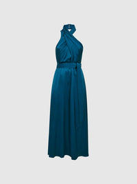 Reiss - Vida Satin Halter Neck Dress