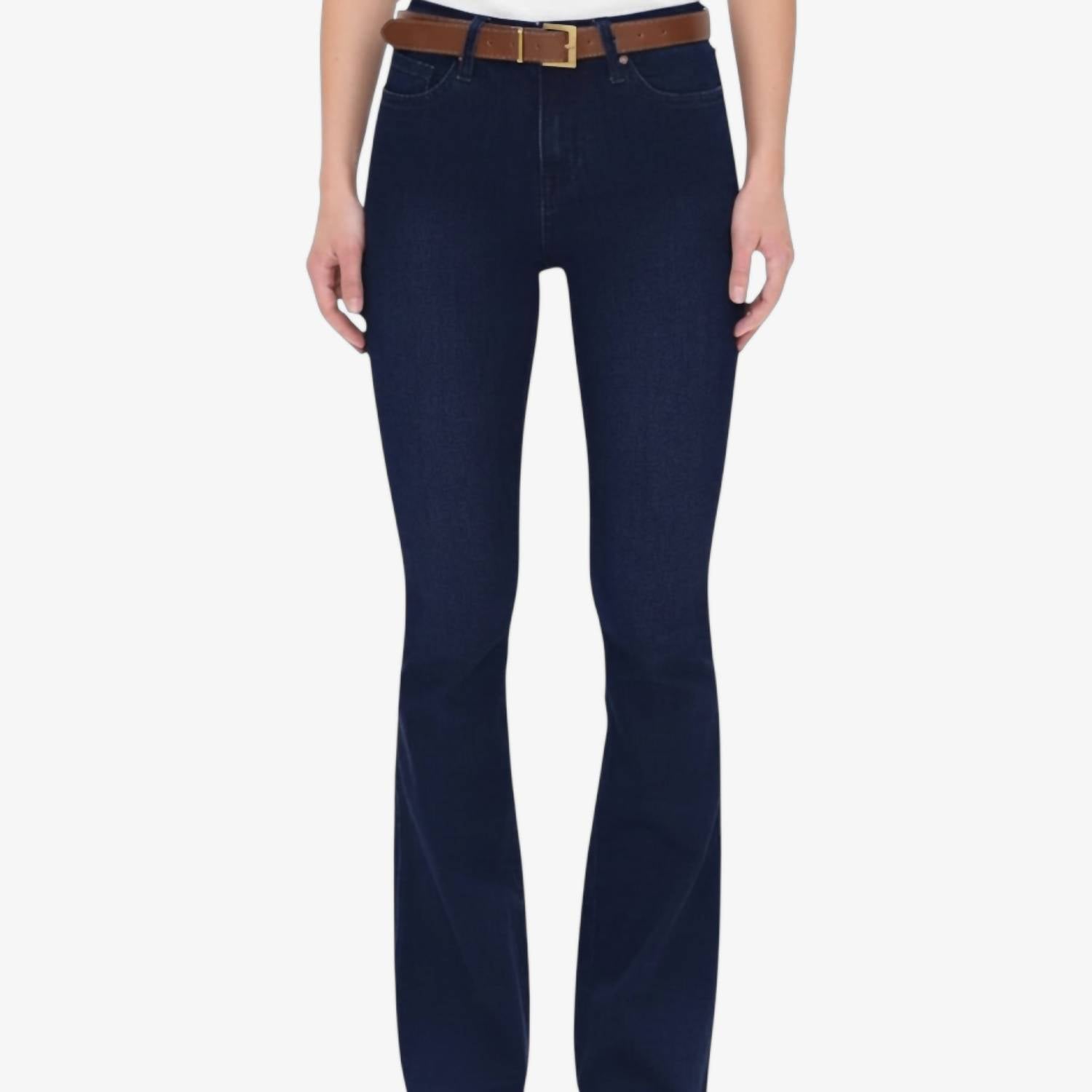 Bayeas Frayed Flare Jeans in deep water - women's jeans - view 4