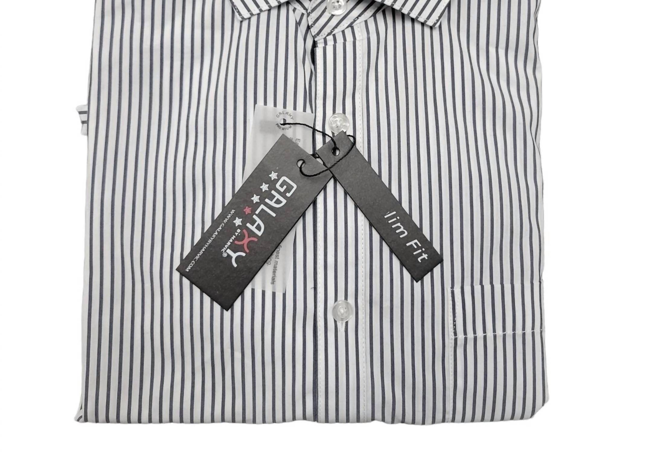 Galaxy By Harvic - Men's Long Sleeve Slim Fit Striped Shirt