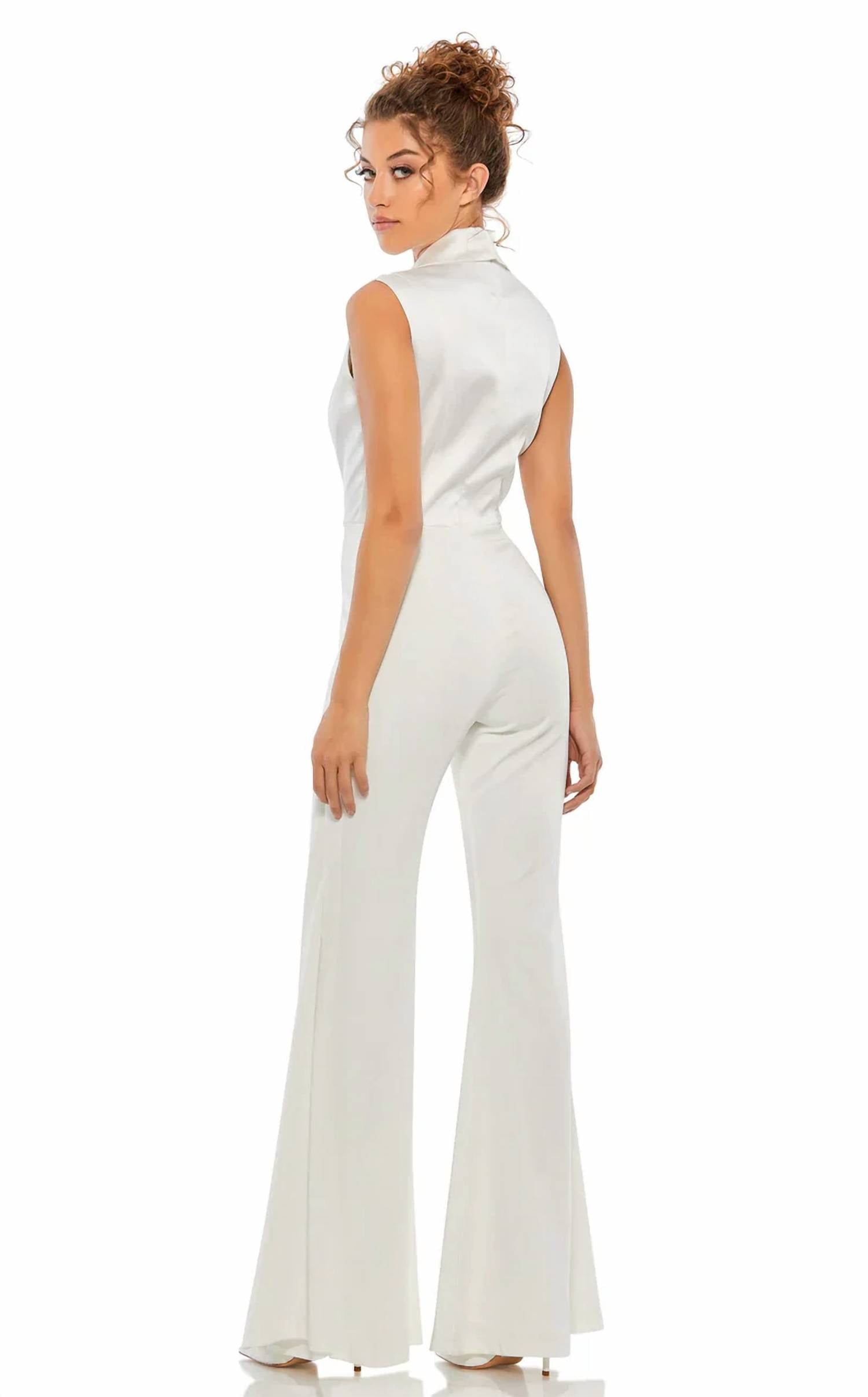 Mac Duggal - Ieena Satin Wide Leg Tuxedo Jumpsuit