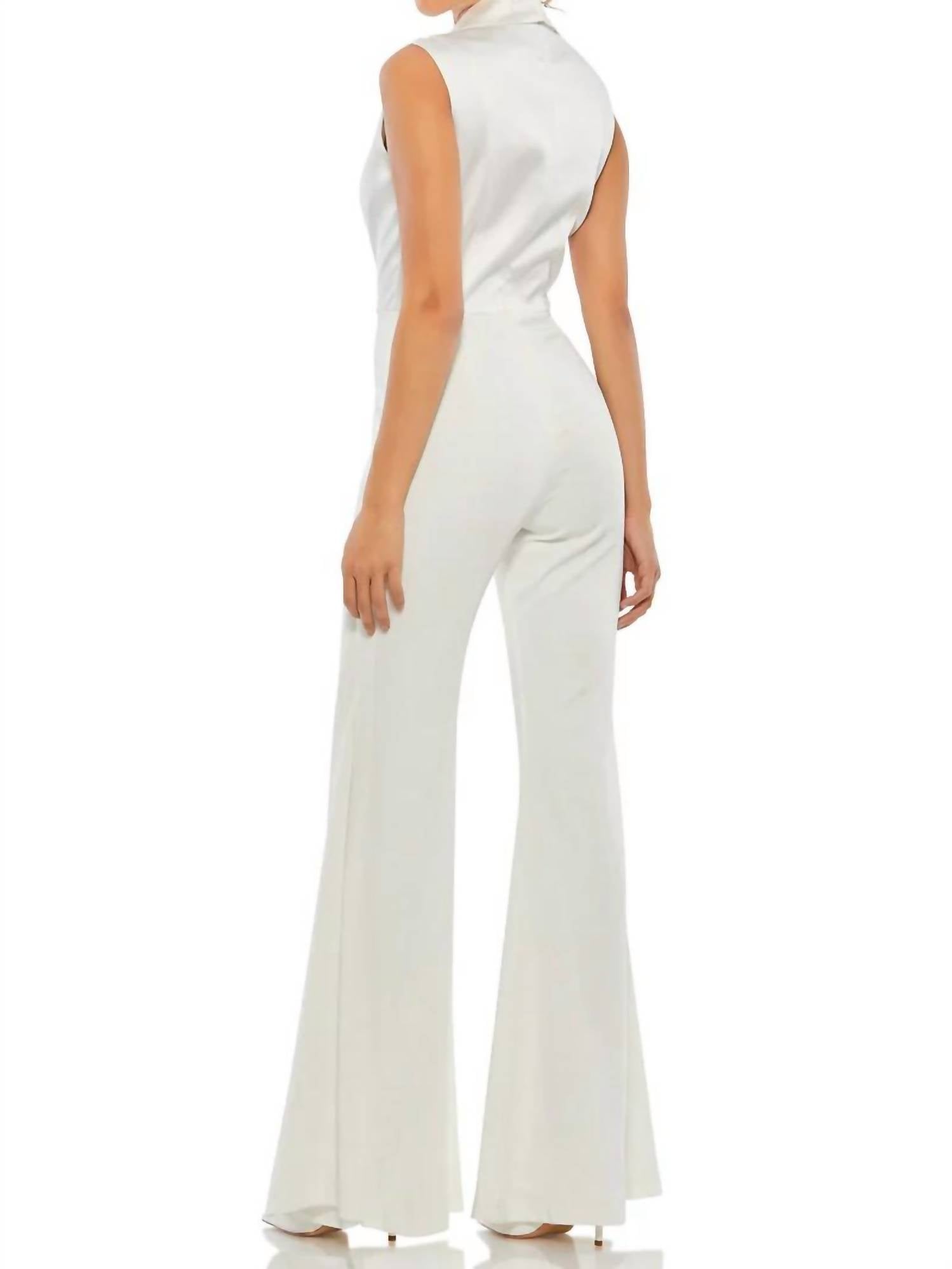 Mac Duggal - Ieena Satin Wide Leg Tuxedo Jumpsuit