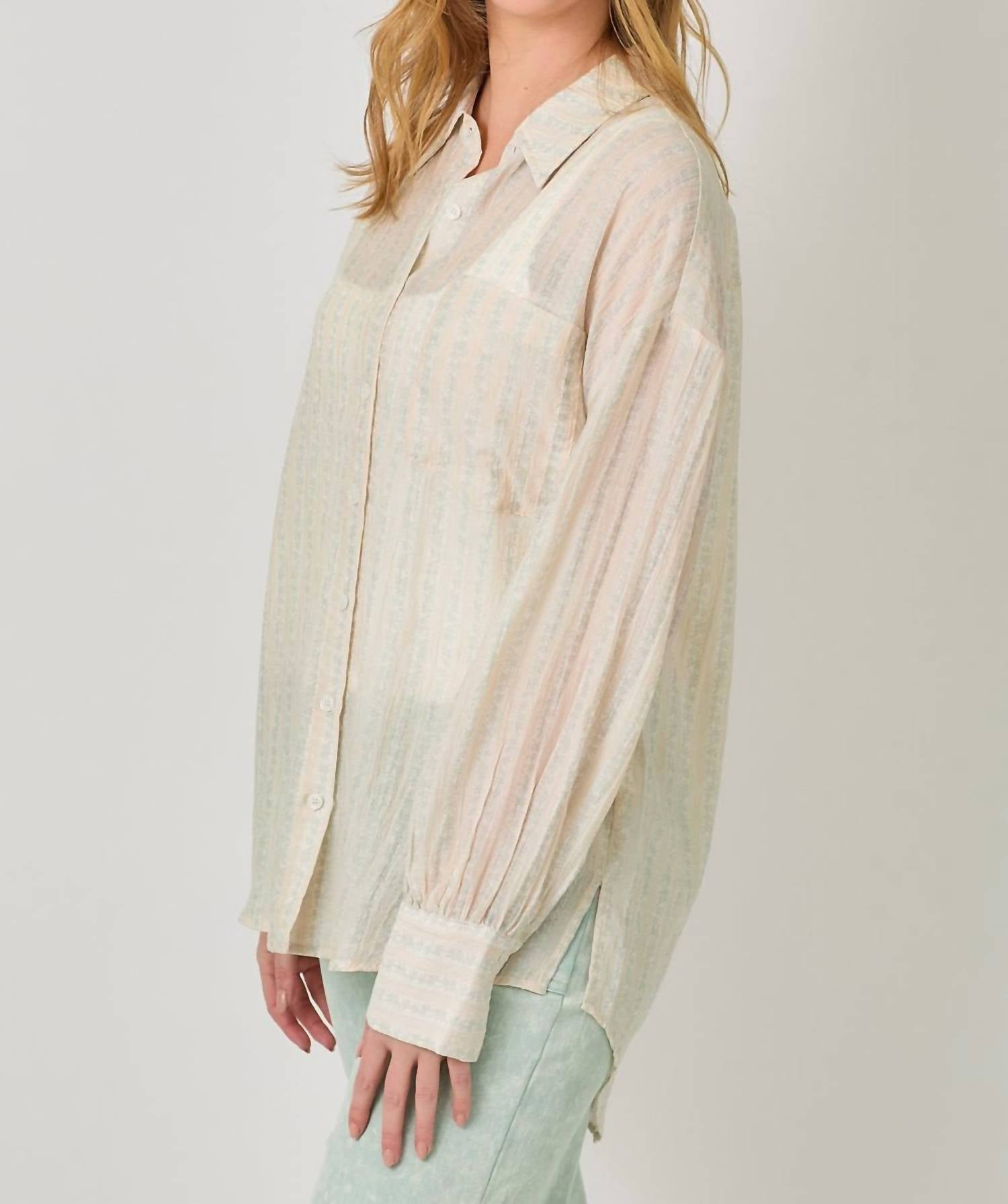 Mystree - Oversized Button Up Shirt