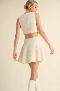 Mable - Jackie O Tweed Vest And Skirt Set
