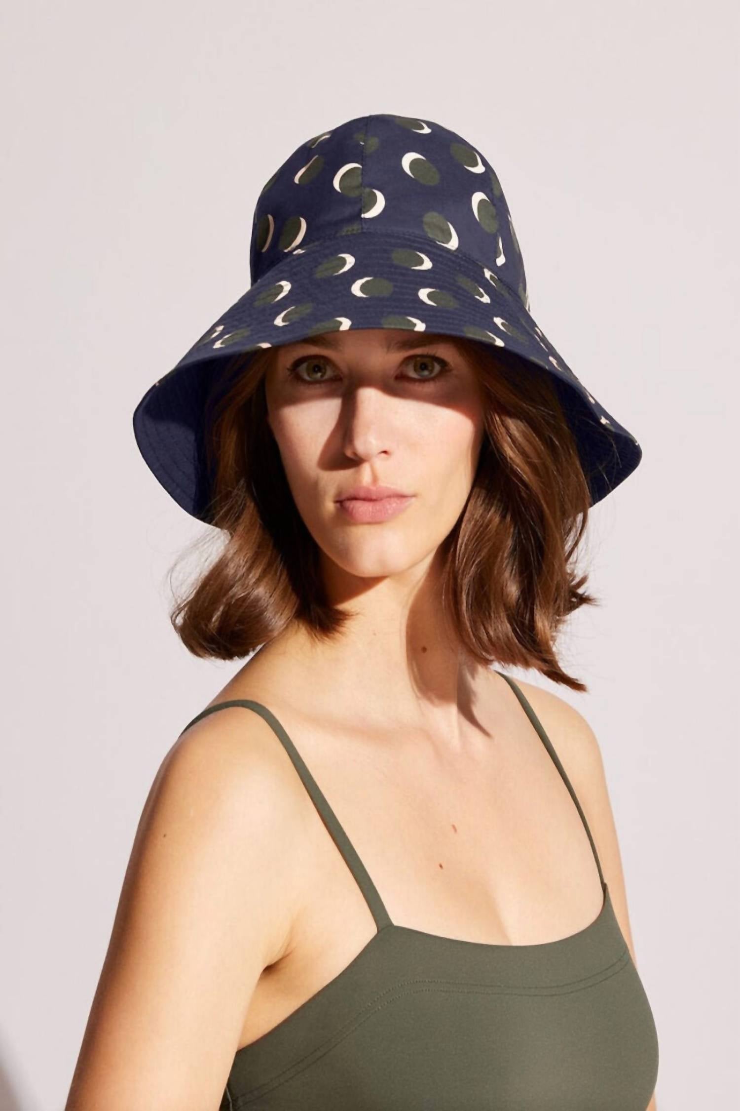 ERES Bob Bucket Hat in bain de minuit lune print - women's hat - detail view