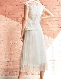 Eva Franco - Lila Pearl Tulle Midi Skirt