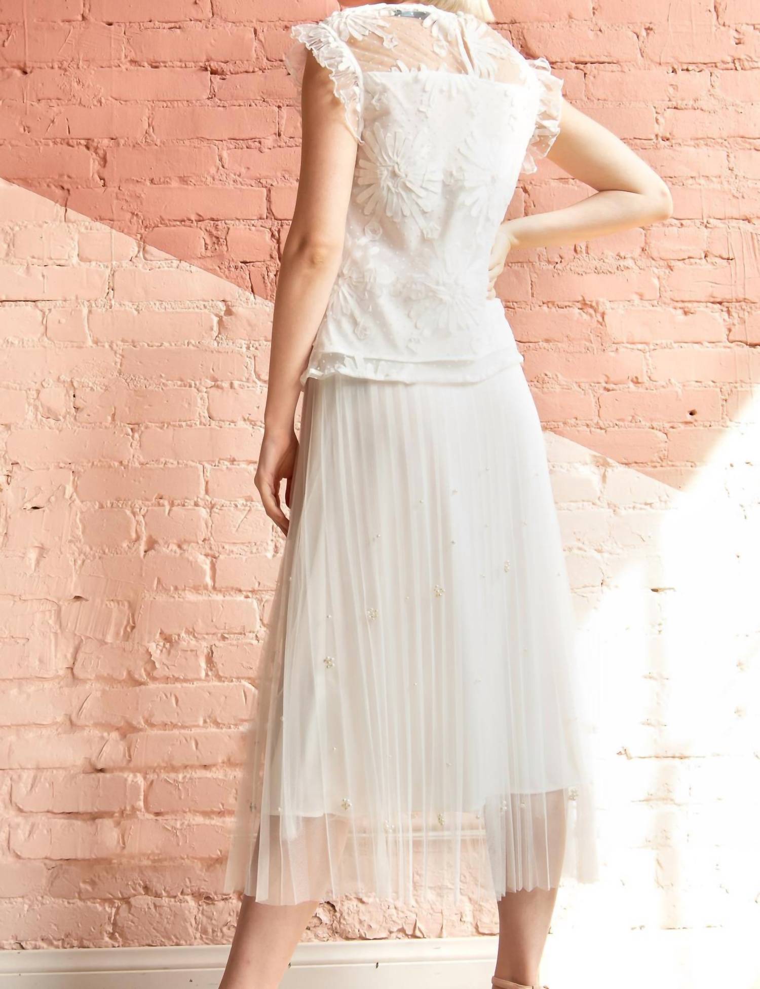 Eva Franco - Lila Pearl Tulle Midi Skirt
