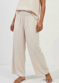 Naked Zebra - Smocked Waist Wide Leg Pant