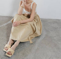 Sloan - Cotton Poplin Belted Midi Skirt