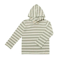 ME & HENRY Boy's Seaberry Stripe Hooded Top in grey white - kids' shirt