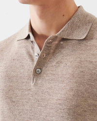 Patrick Assaraf - Short Sleeve Linen/ Silk Button Polo