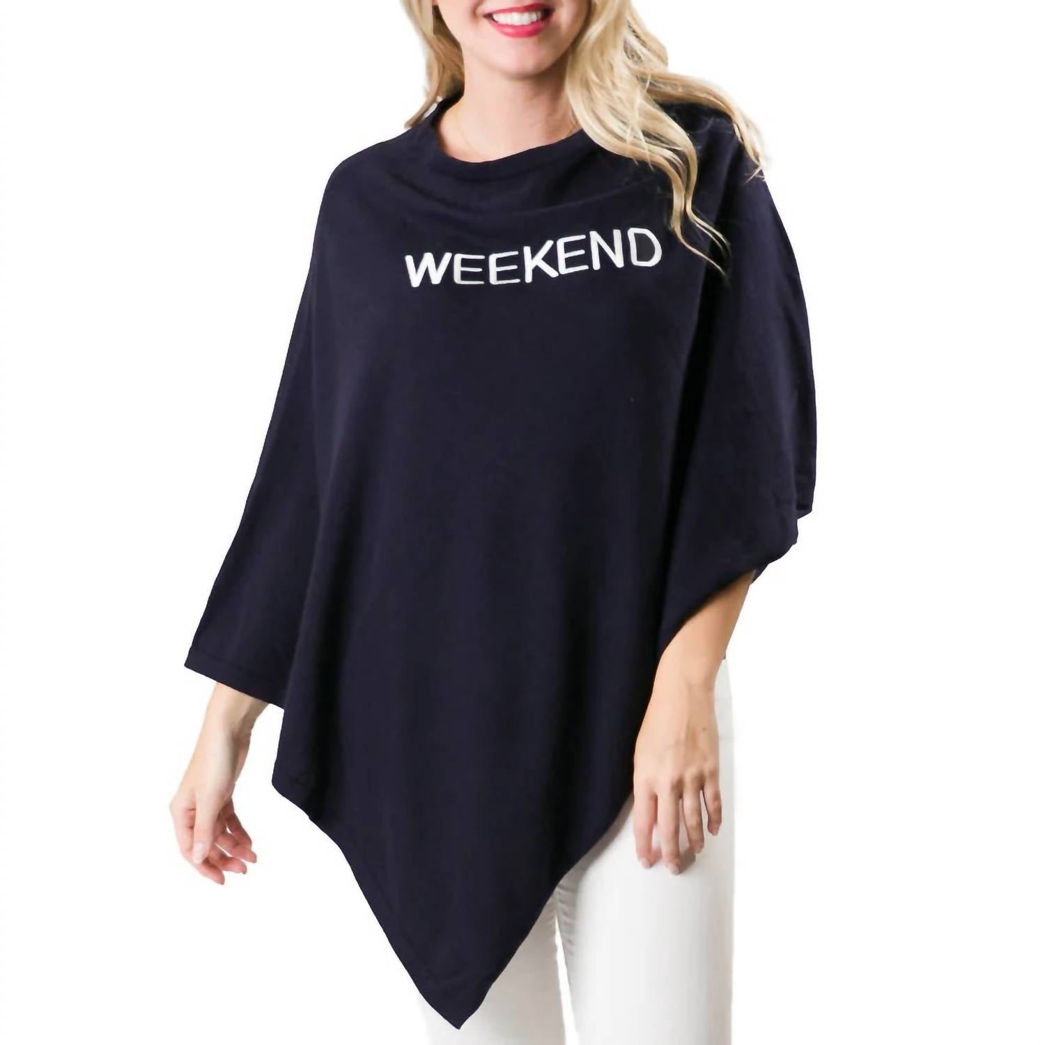 Top It Off Boardwalk Weekend Ponchos in black - women's sweater